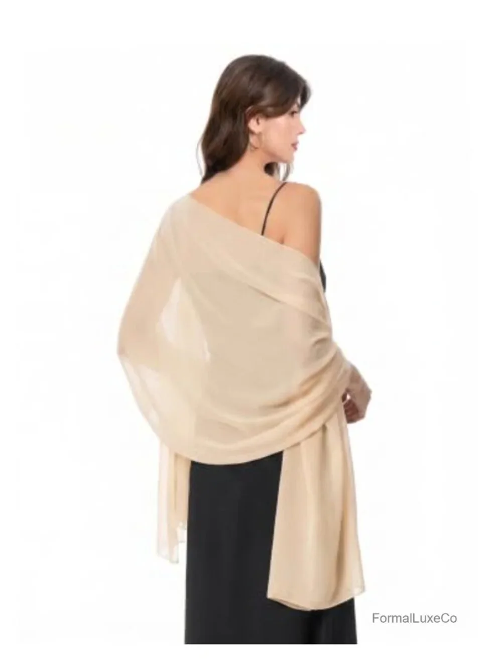 Chiffon Shawl Wrap for Evening Dress Wedding Bridal Scarf Pashmina